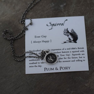 Ever Gay - Squirrel - Victorian Whimsy Wax Seal Necklace