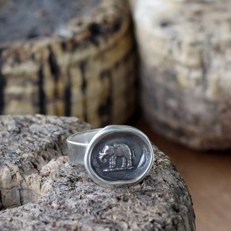 Elephant Wax Seal Ring - Good Luck and Strength