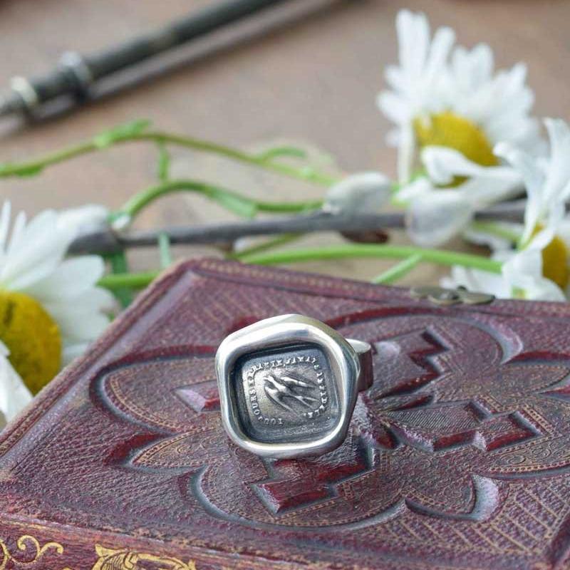Swallow Wax Seal Ring - Always Wandering, Never Unfaithful