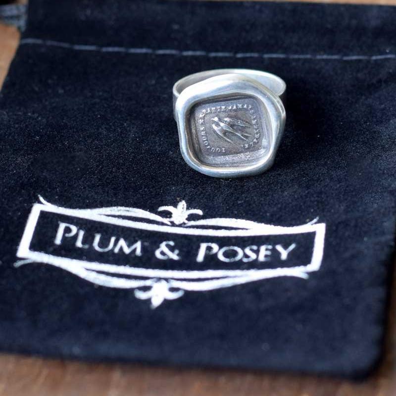 Swallow Wax Seal Ring - Always Wandering, Never Unfaithful