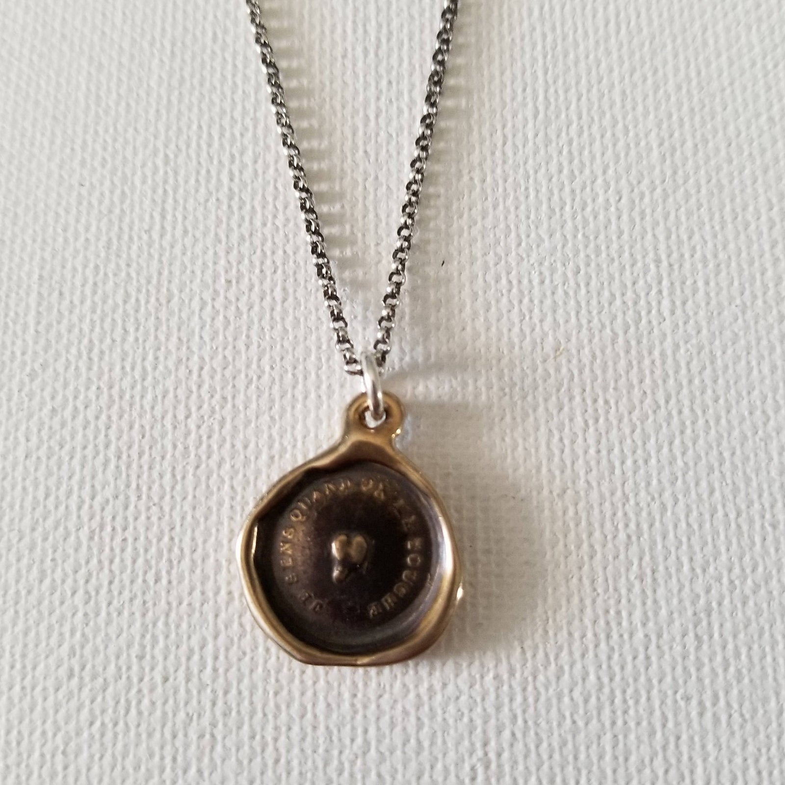 Bronze Sensitive Heart Necklace - I feel every touch