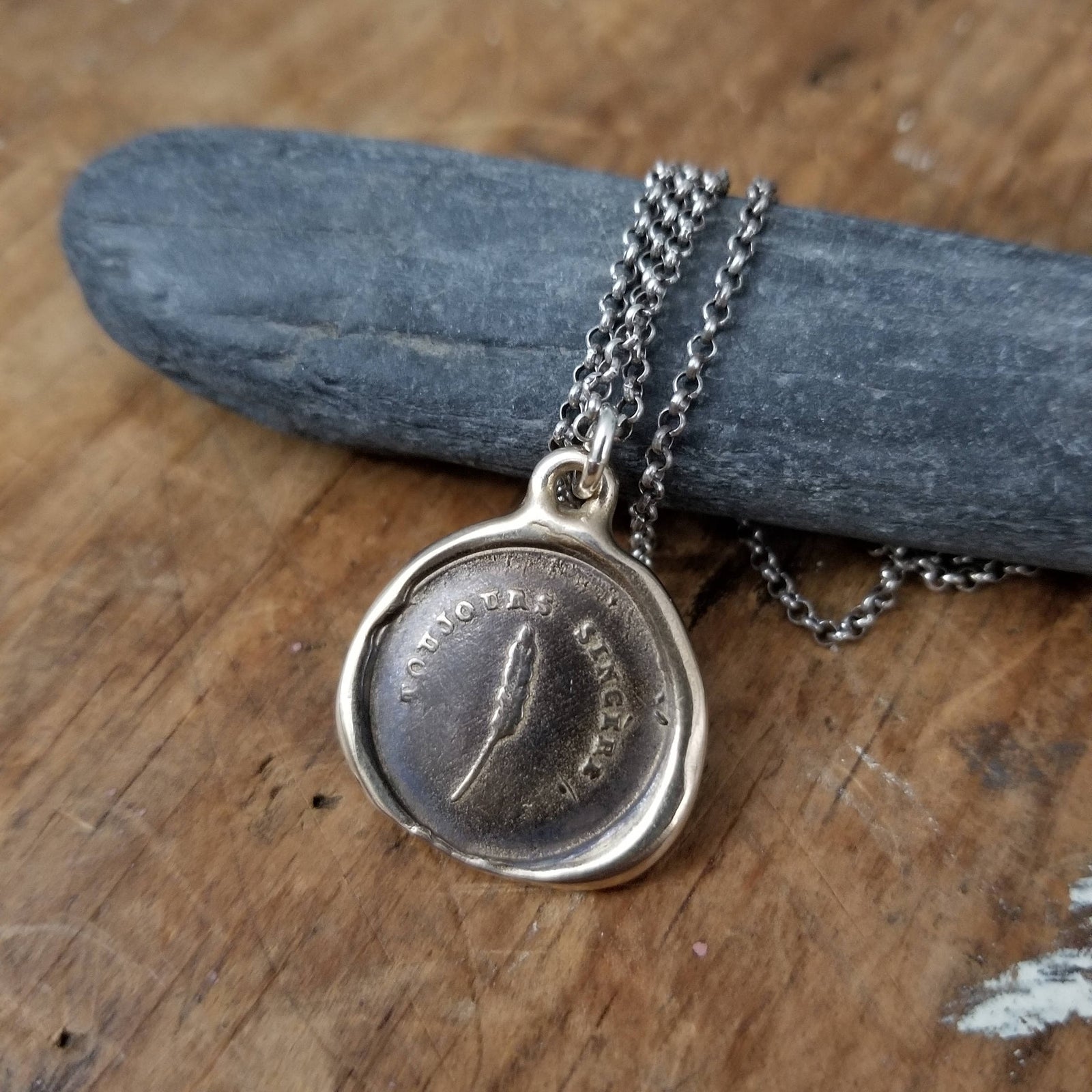 Bronze Always Sincere Feather Necklace
