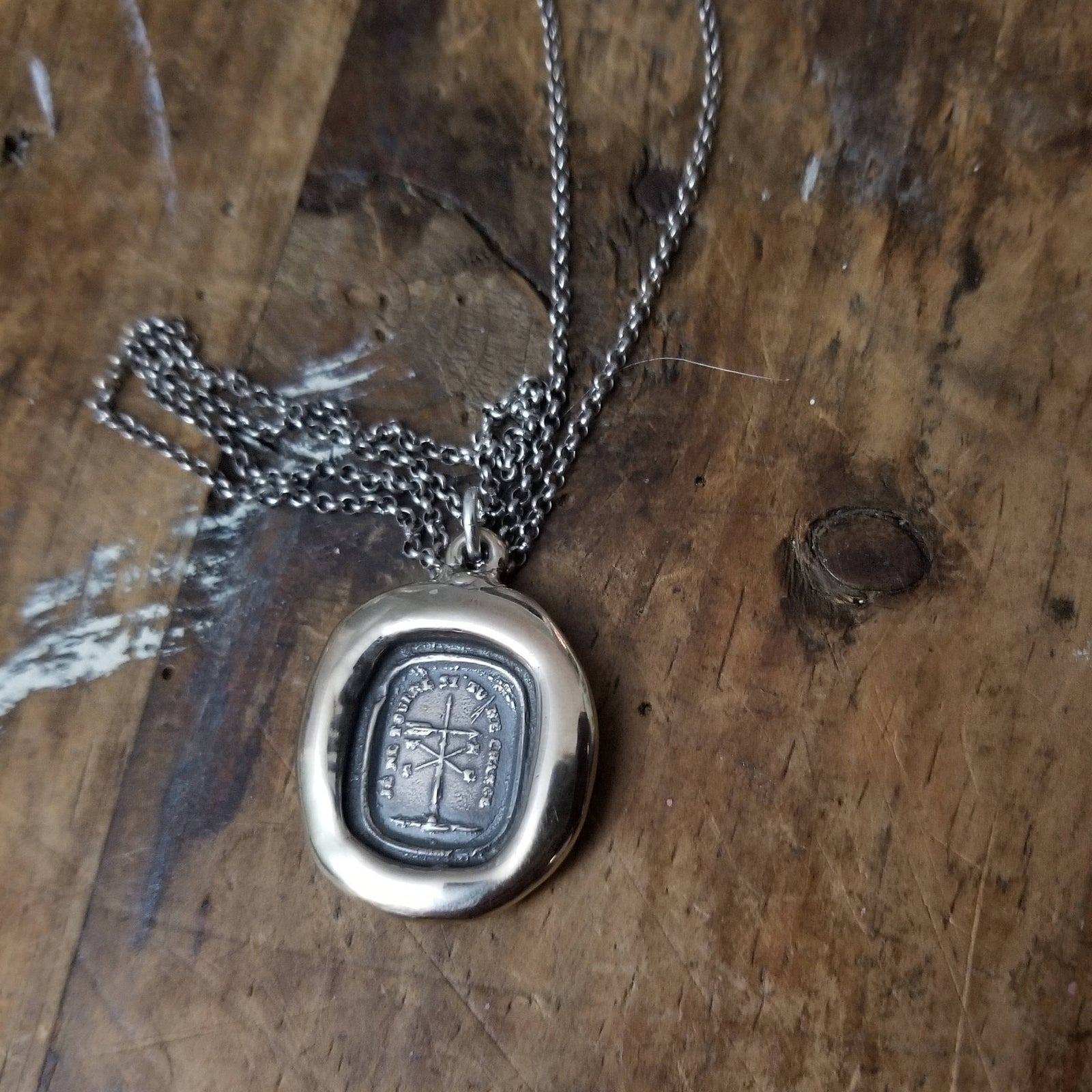 Bronze Weathervane Necklace - I Turn Not, If You Change Not