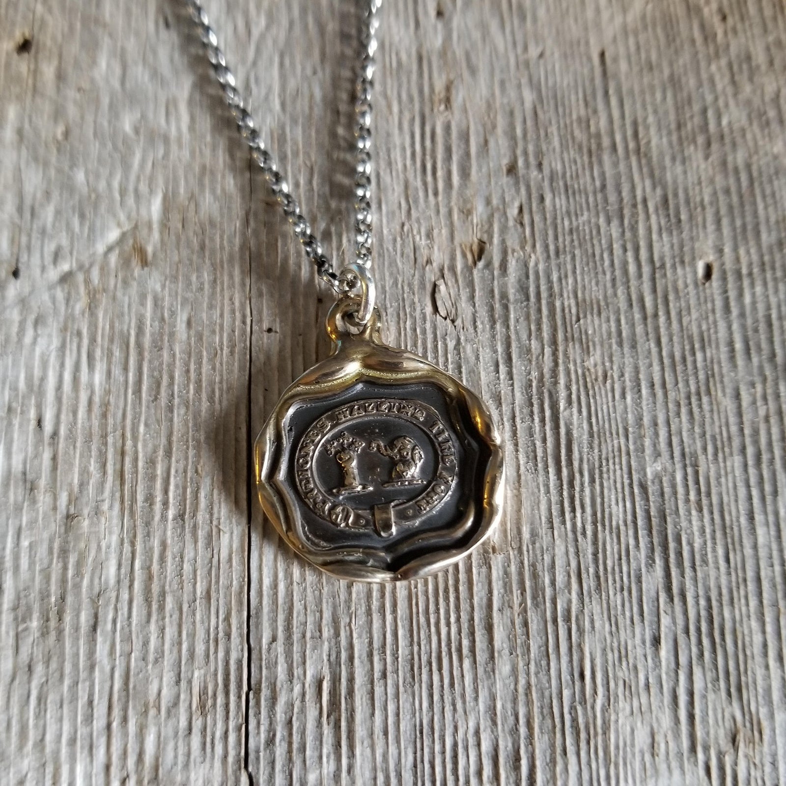 Bronze Elephant Necklace - Take Breath, Pull Strong