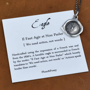 Eagle -  Deeds not words in bronze