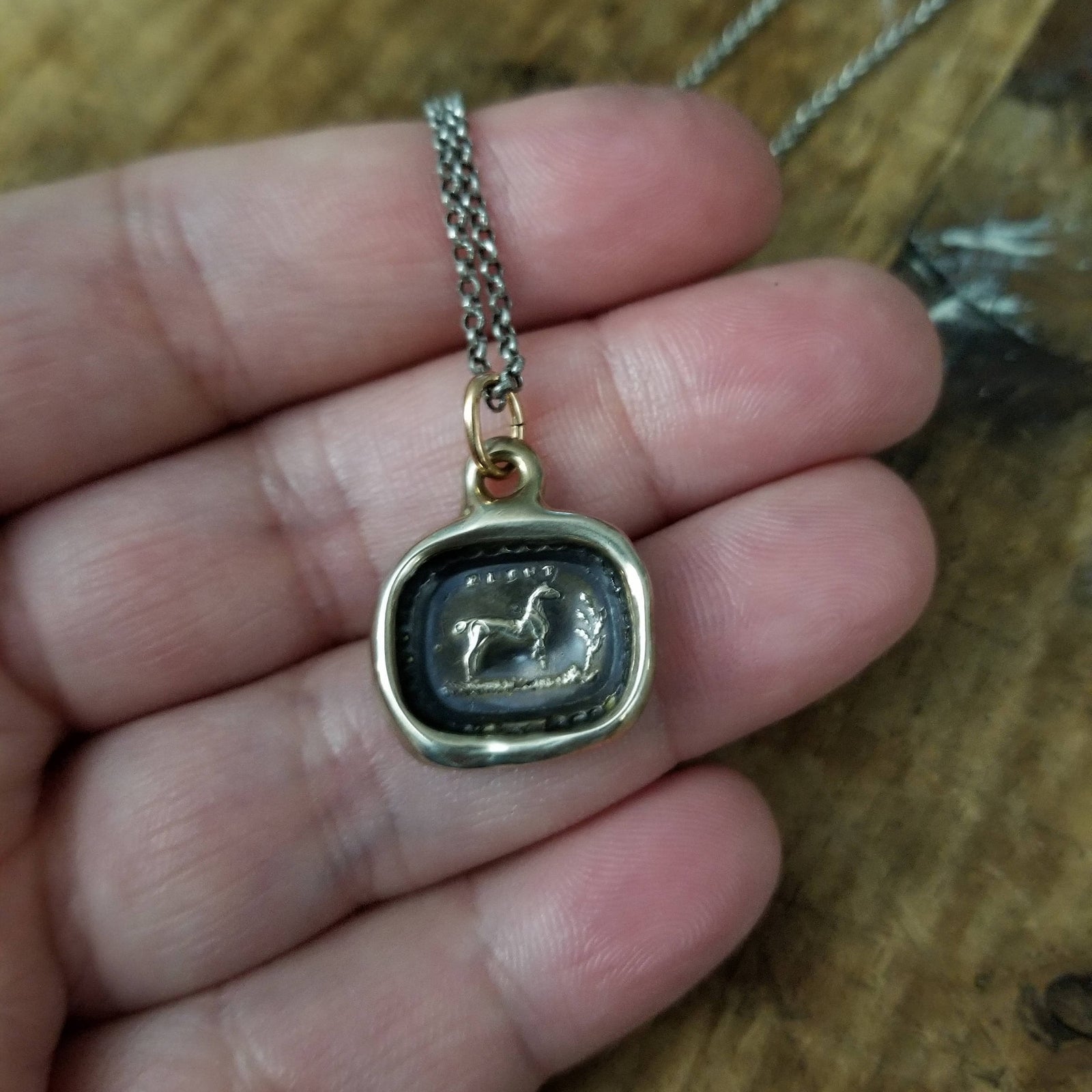 Bronze Blest Horse Necklace - Protection and good fortune