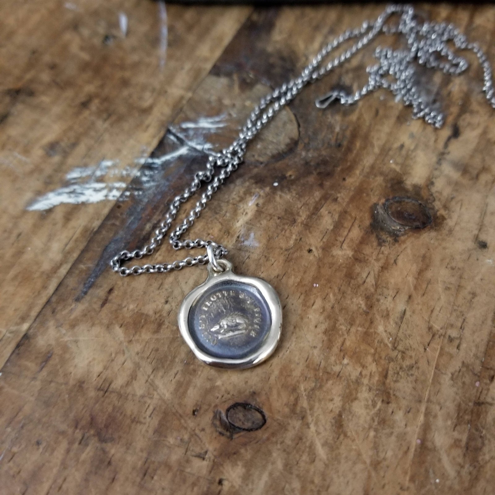 Bronze Hedgehog Necklace - Not without my defences
