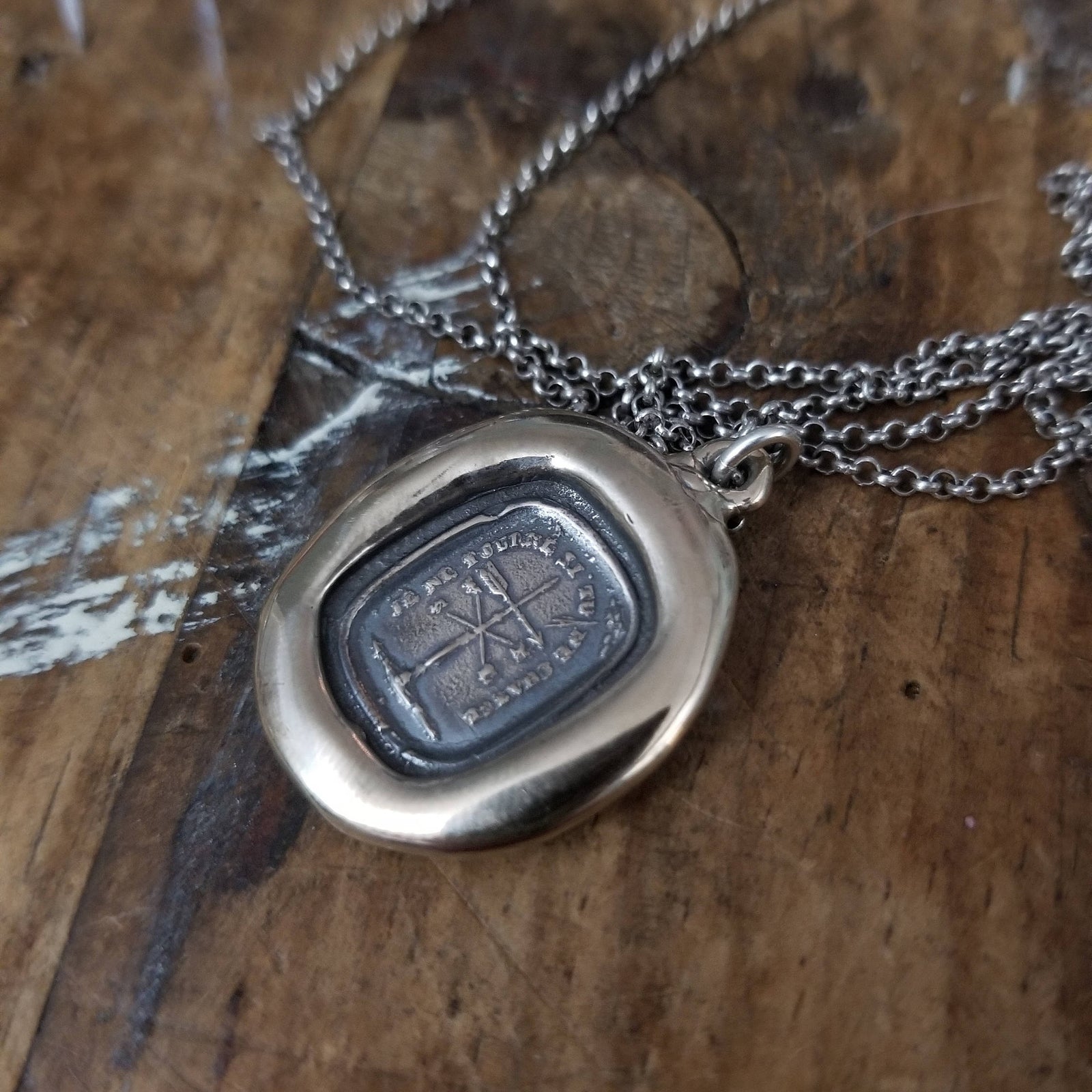 Bronze Weathervane Necklace - I Turn Not, If You Change Not