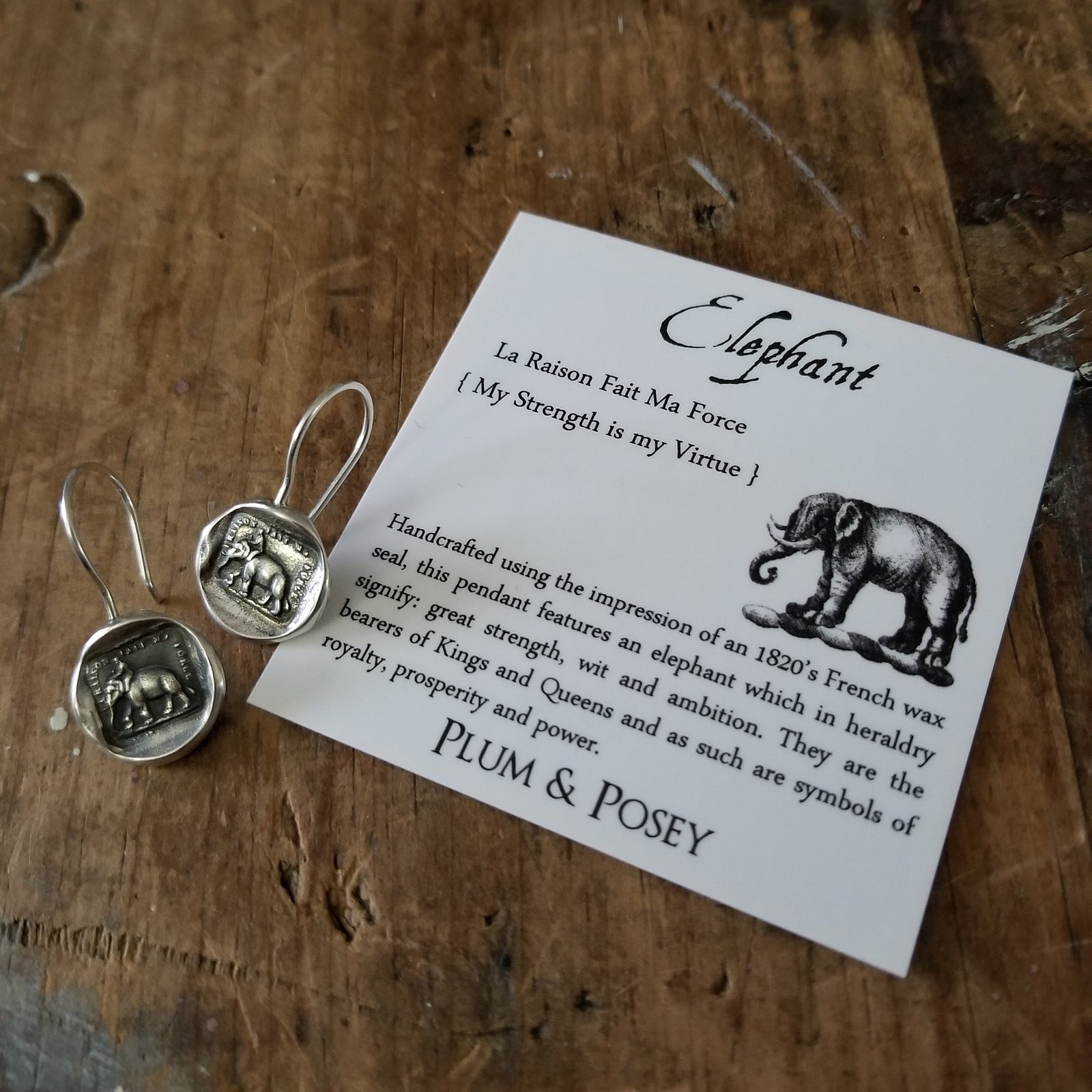 Elephant Strength hook earrings
