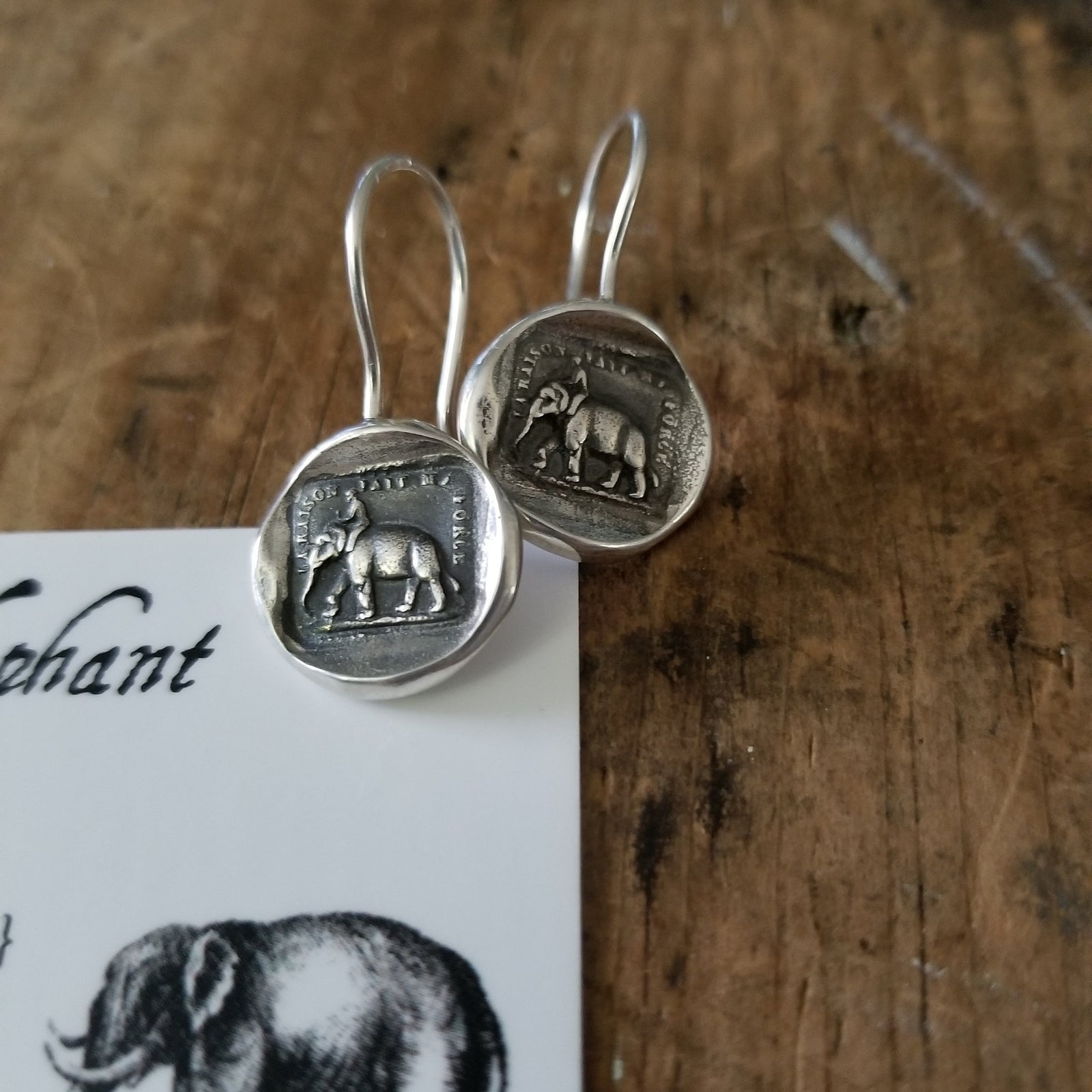 Elephant Strength hook earrings