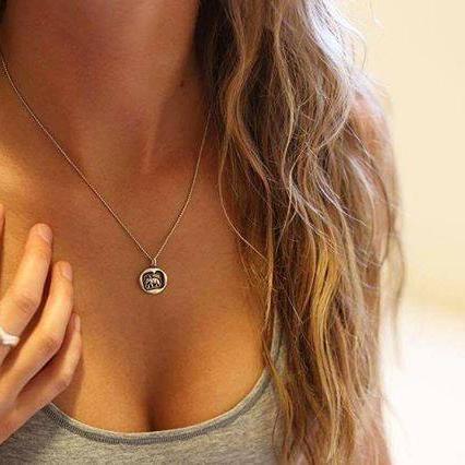 Bronze Elephant Strength necklace - My Strength is my Virtue