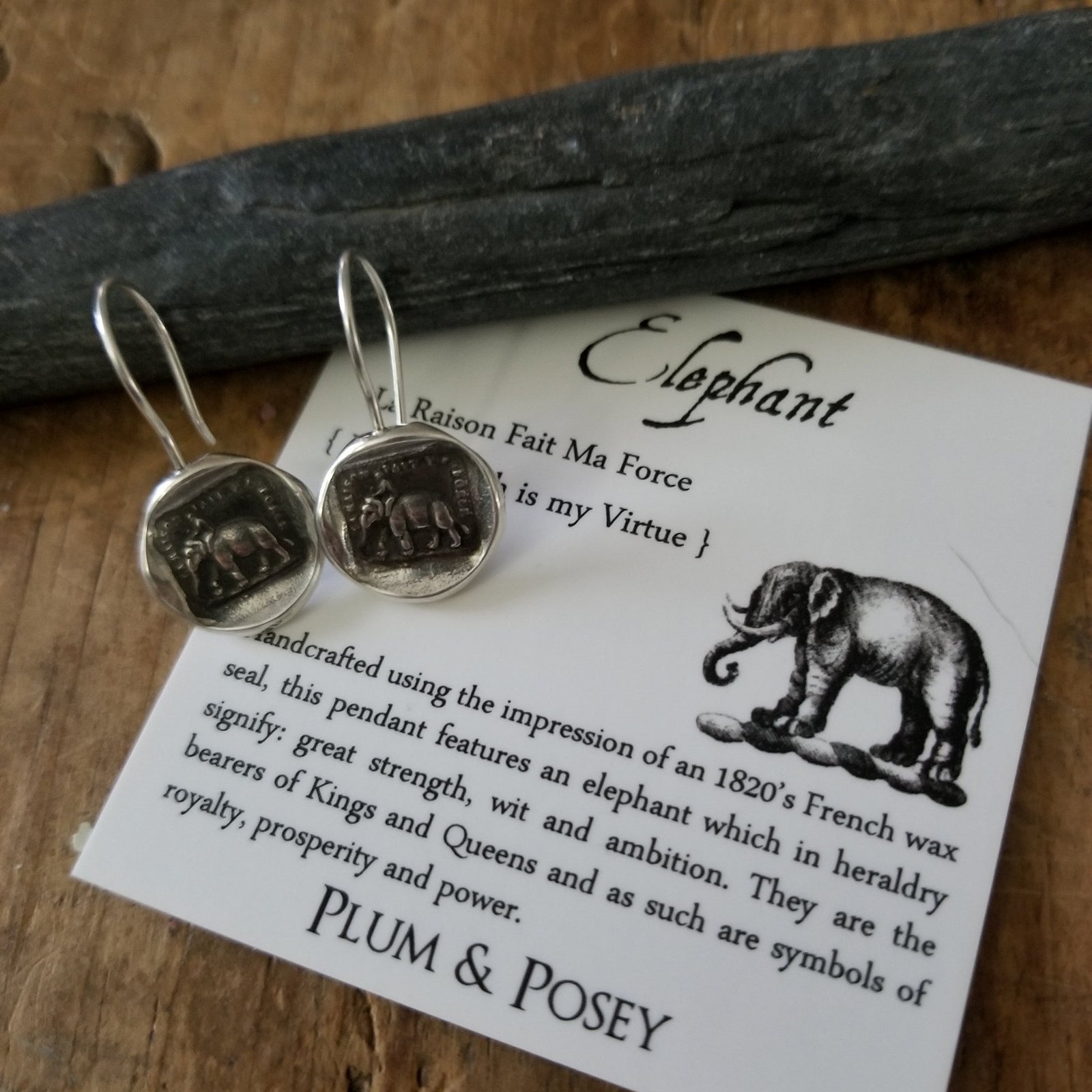 Elephant Strength hook earrings
