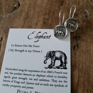 Elephant Strength  hook earrings