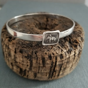 Elephant Wax Seal Bangle - Rose and Butterfly