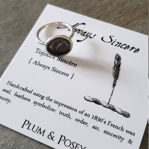 Feather - Always Sincere - Skinny Whimsy Ring