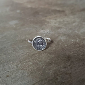 Anchor 'Hope Sustains Me' - Skinny Whimsy Ring