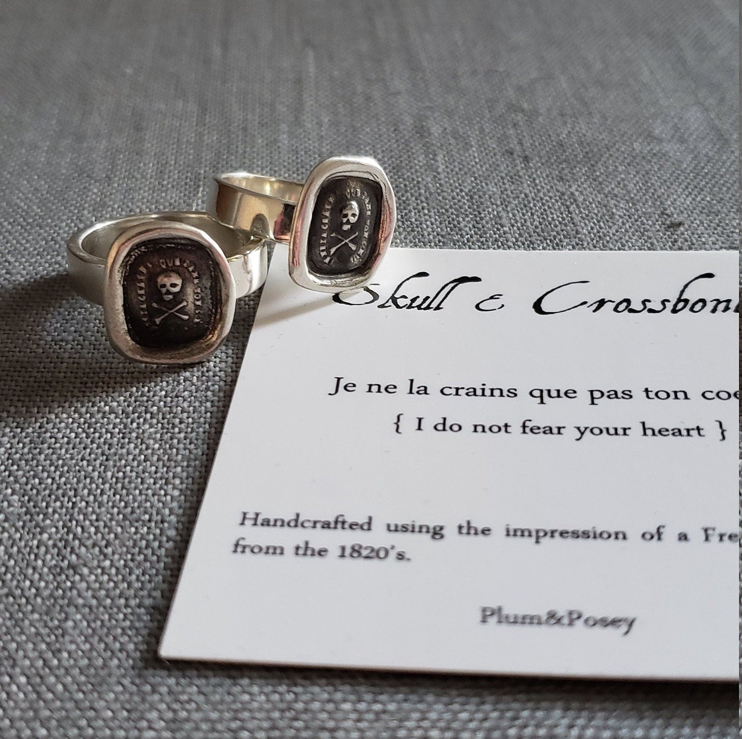 Pure Heart Ring - Skull & Crossbones - Wax seal ring
