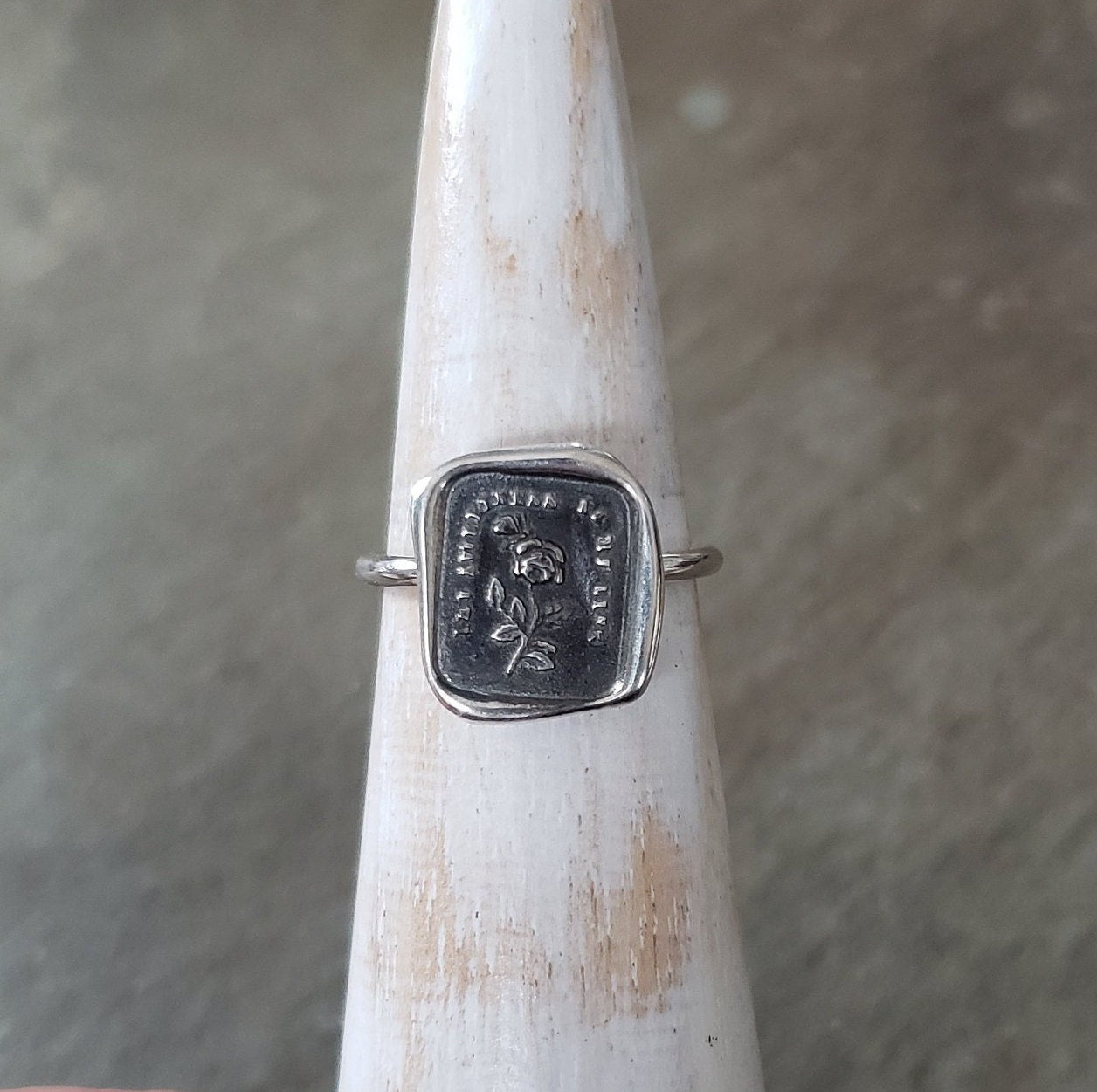Rose & Butterfly - Skinny Stacking Ring