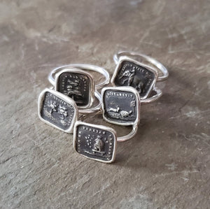 Rose & Butterfly - Skinny Stacking Ring