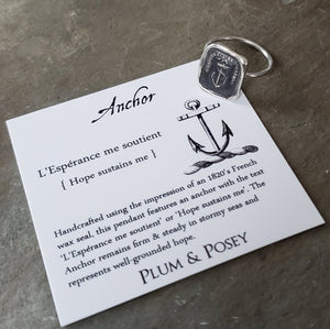 Anchor, hope - Skinny Stacking Ring