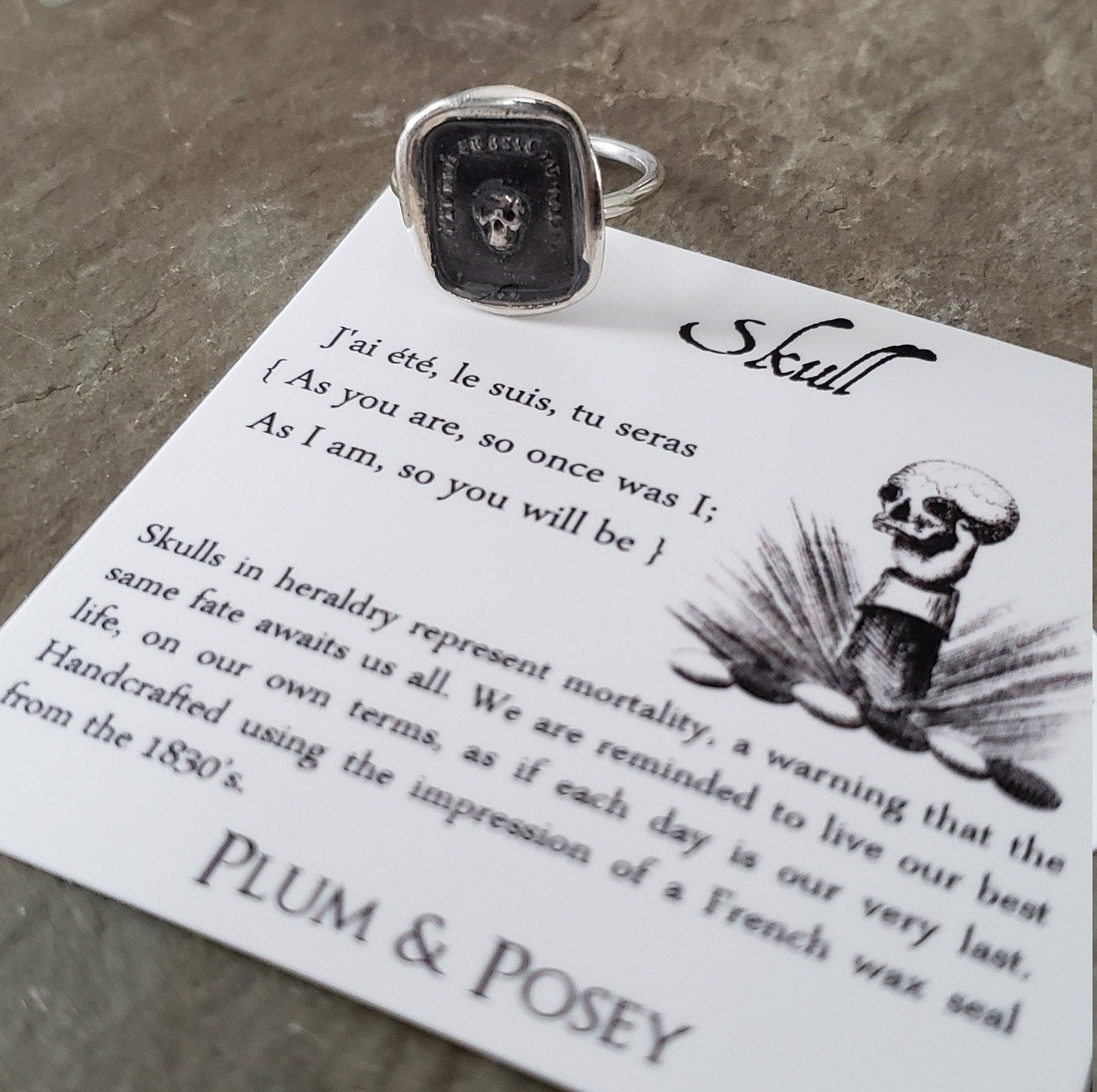 Skull - Skinny Stacking Ring