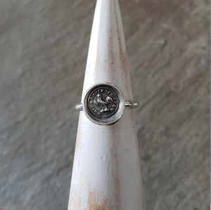 Rooster - While I live I'll crow - Skinny Whimsy Ring