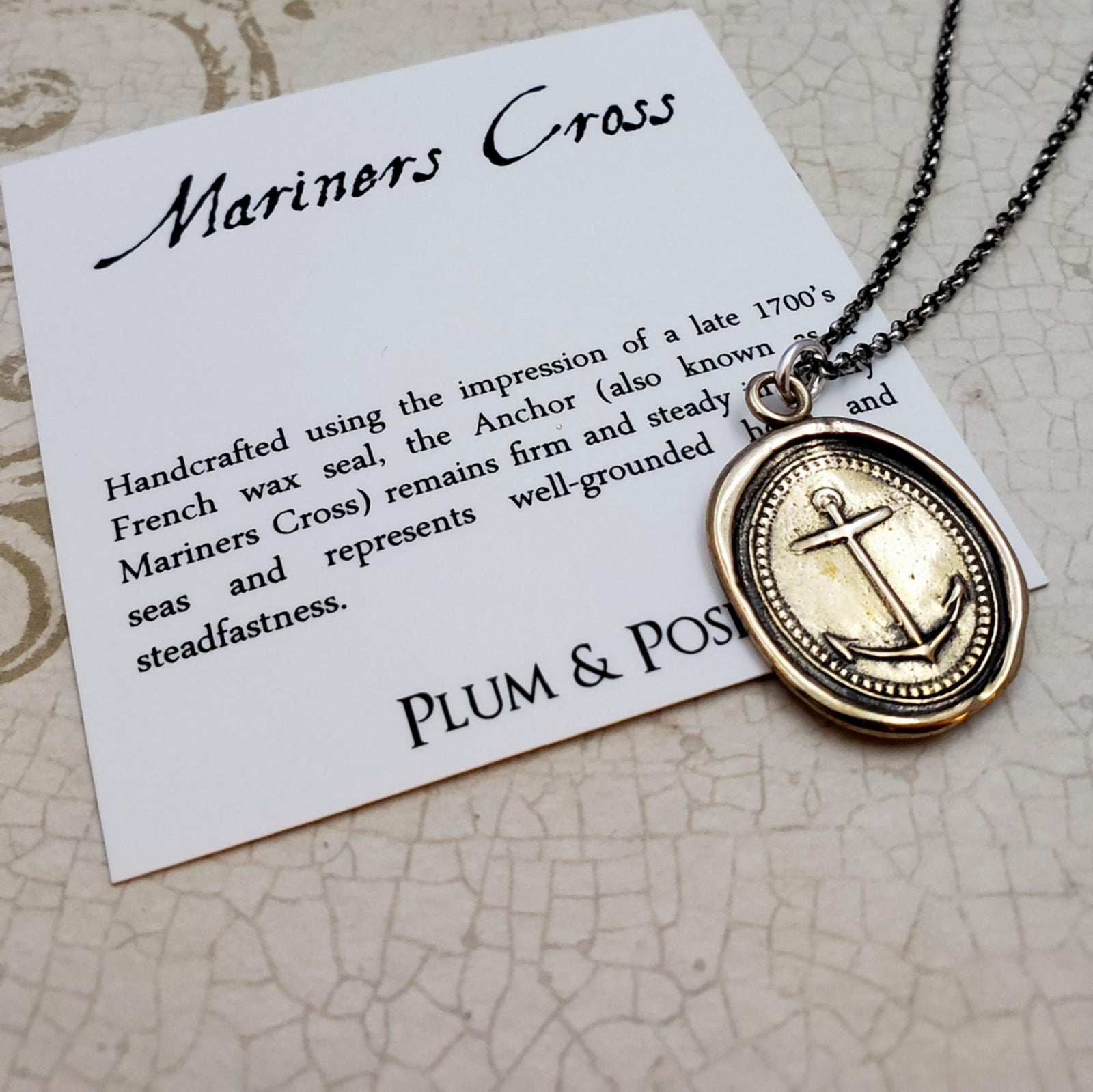Mariners cross anchor - hope and faith in bronze