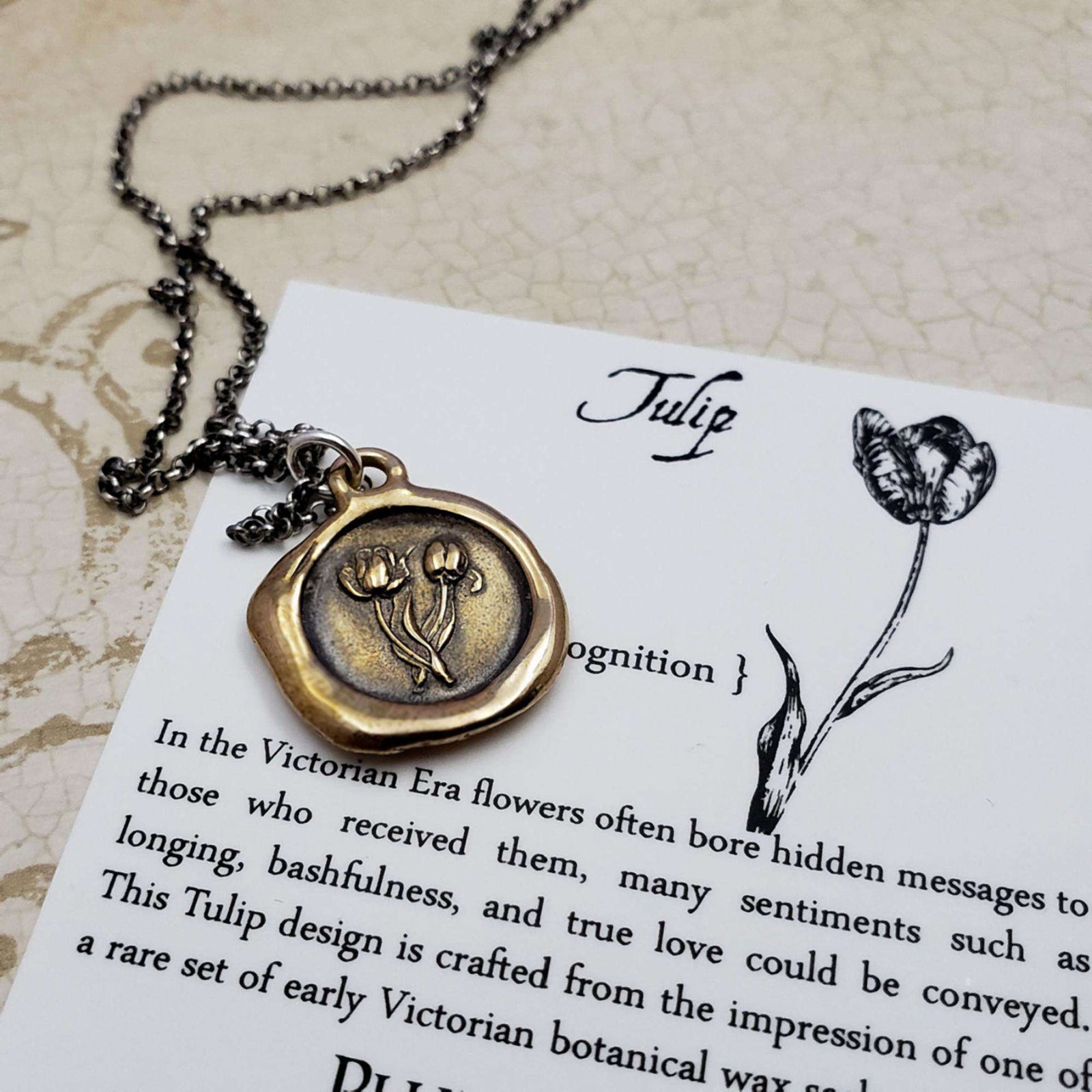 Tulip Necklace in Bronze