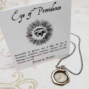 Eye of Providence Pendant Necklace in Bronze