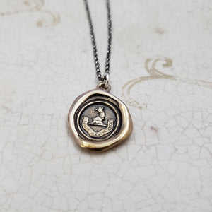 Eagle and Crown Wax Seal Pendant in Bronze