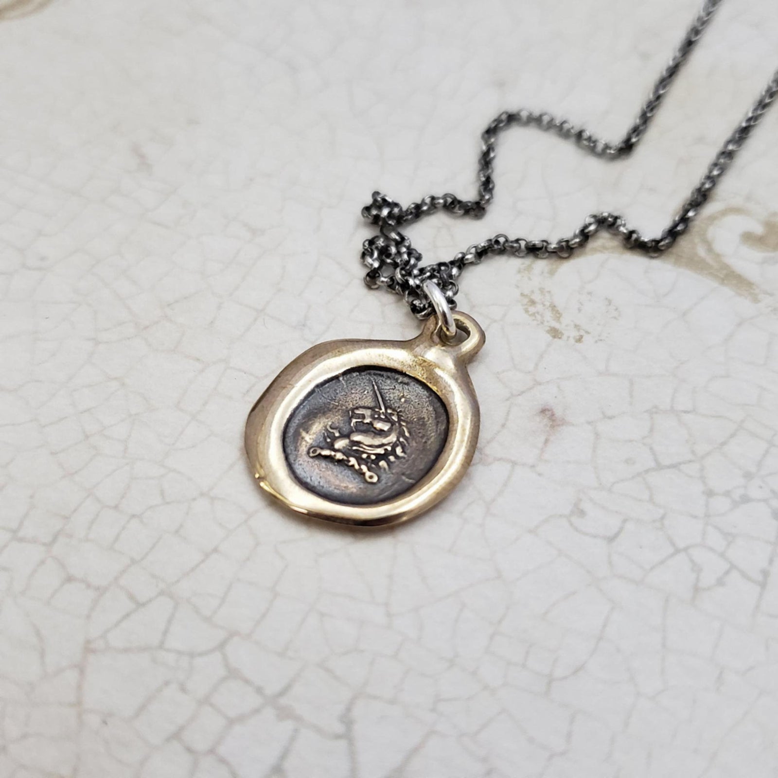 Unicorn Pendant in Bronze
