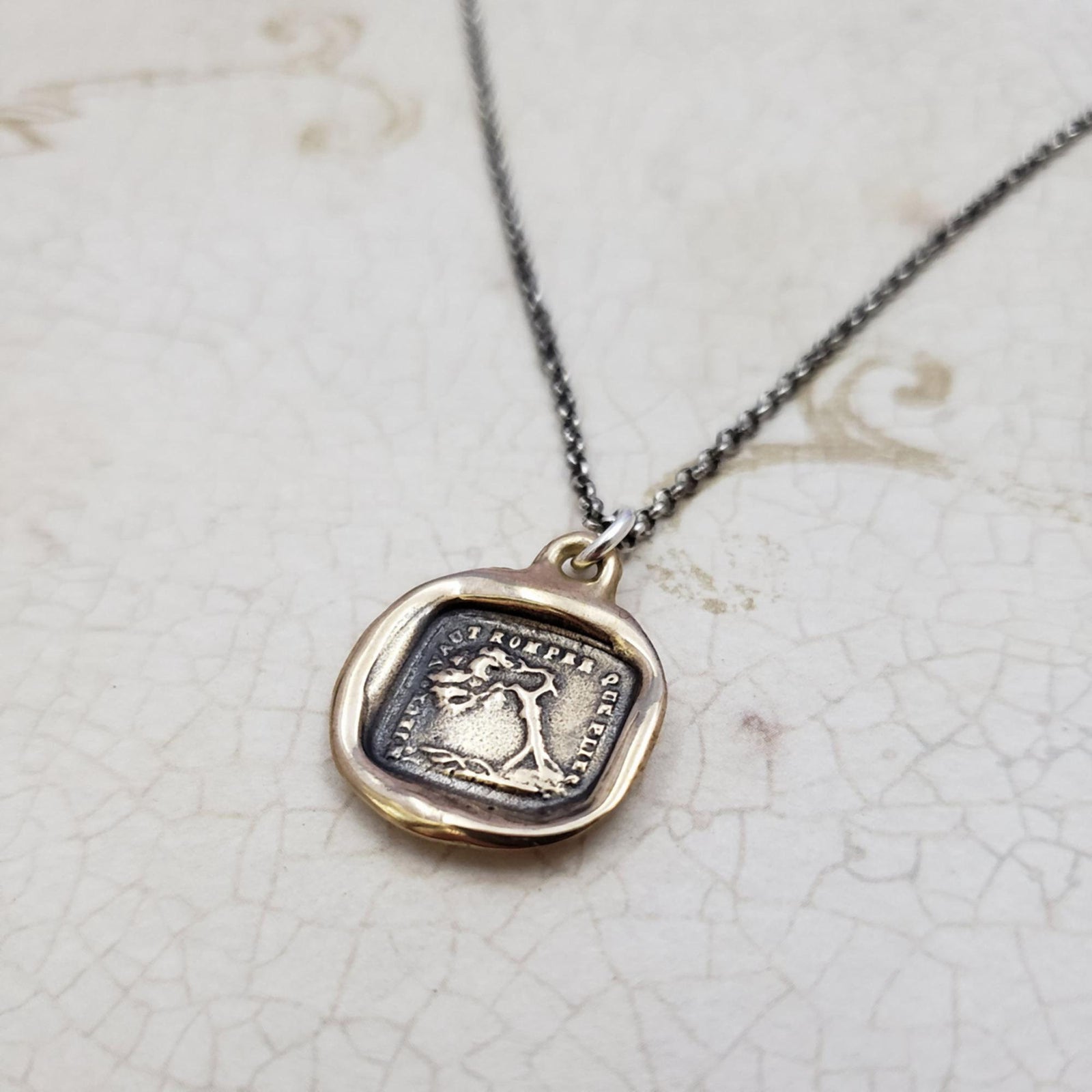 Strength Oak Tree Necklace in Bronze