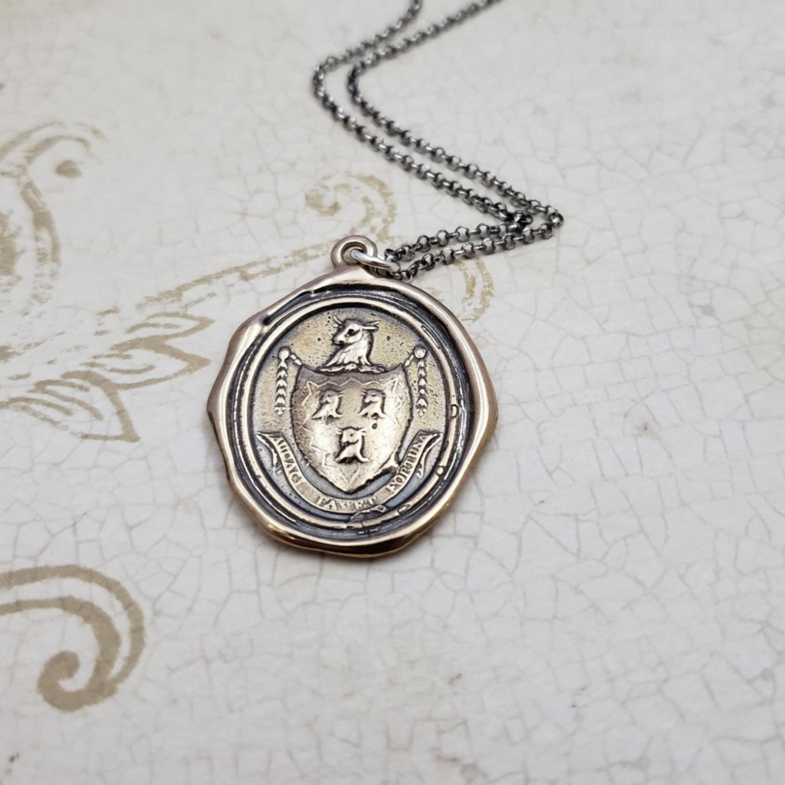 Fortune Favors the Brave Necklace in Bronze