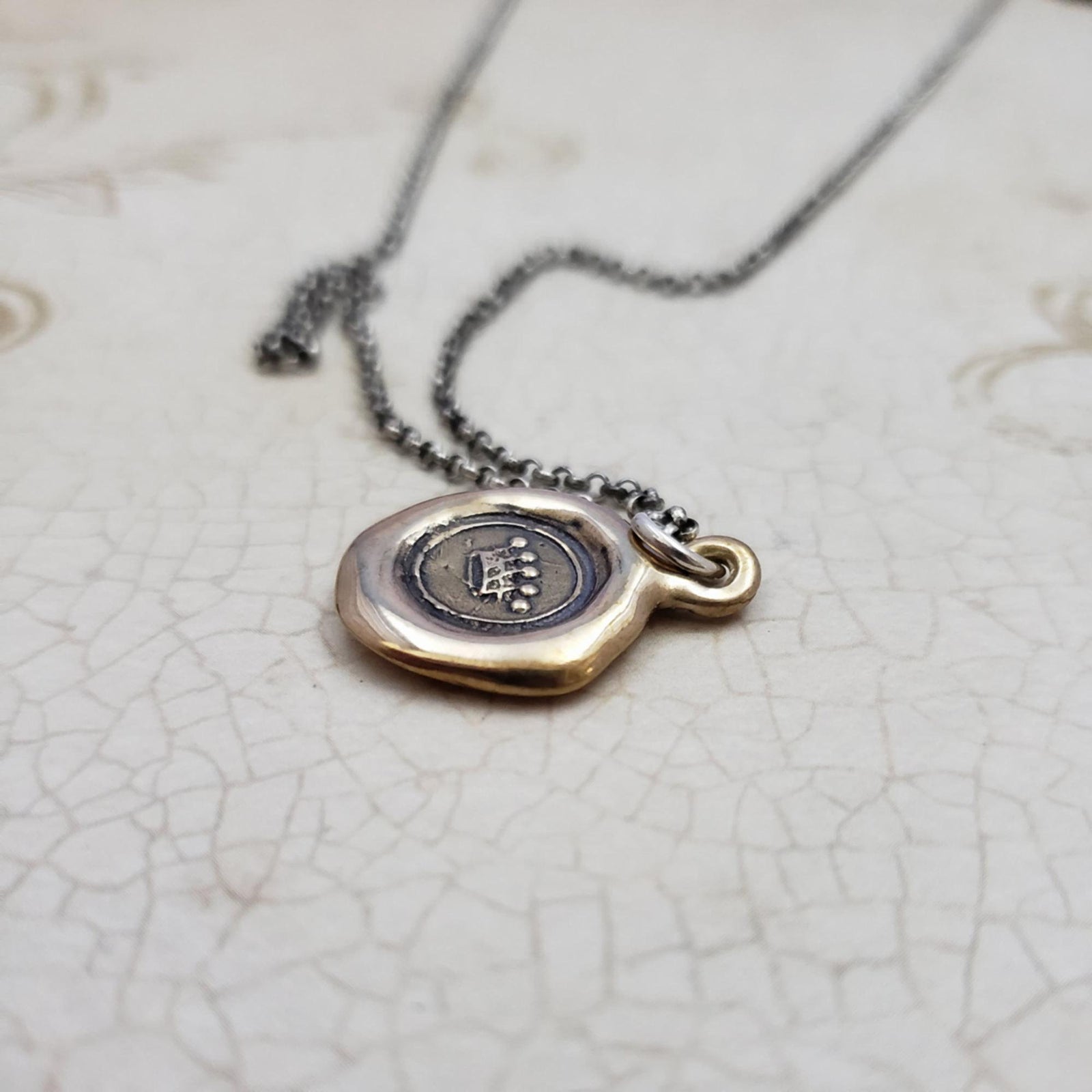 Crown Pendant in Bronze