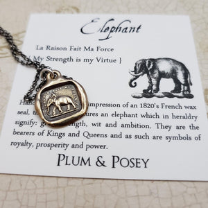Elephant - My Strength is my Virtue in bronze