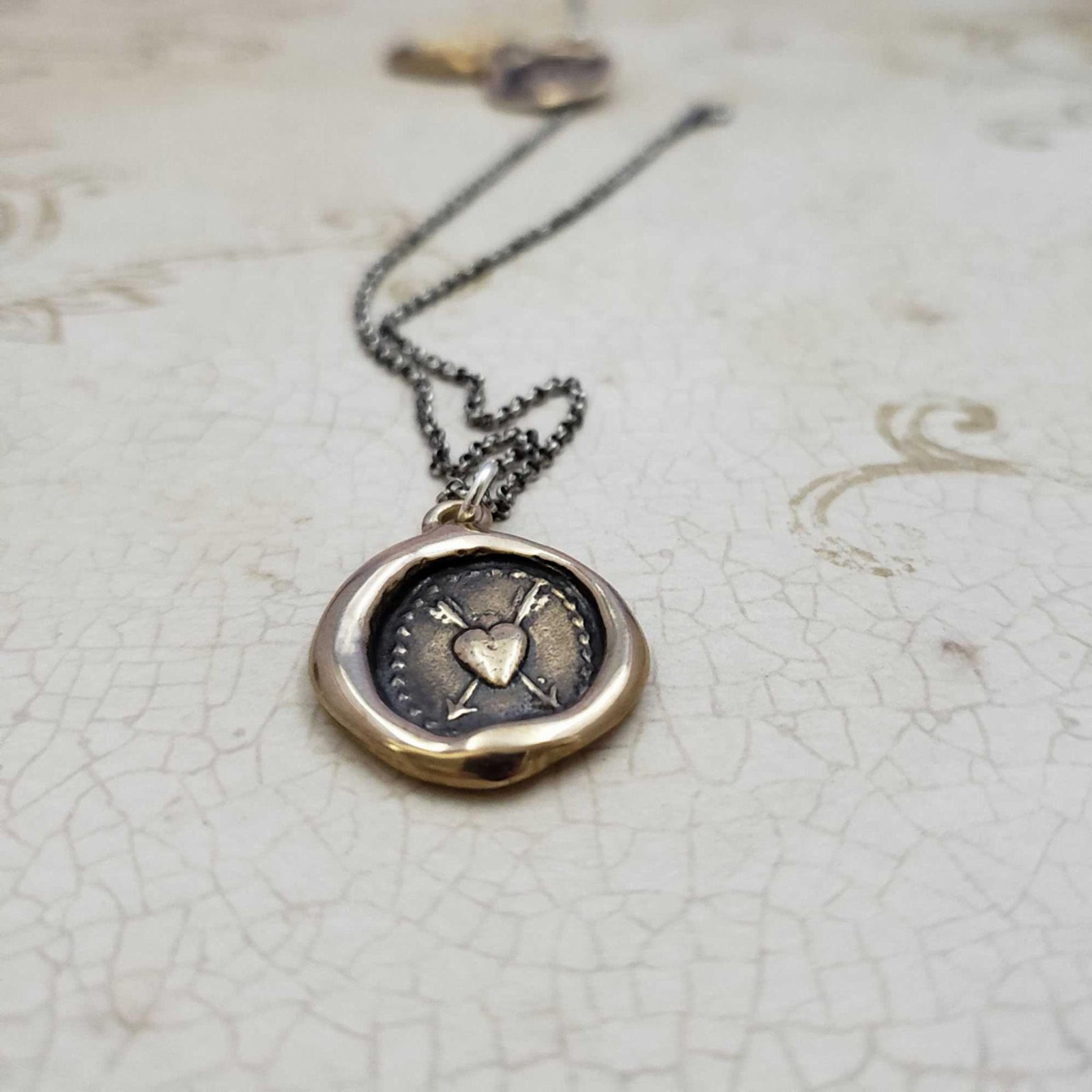 Flaming Heart and Arrows in Bronze