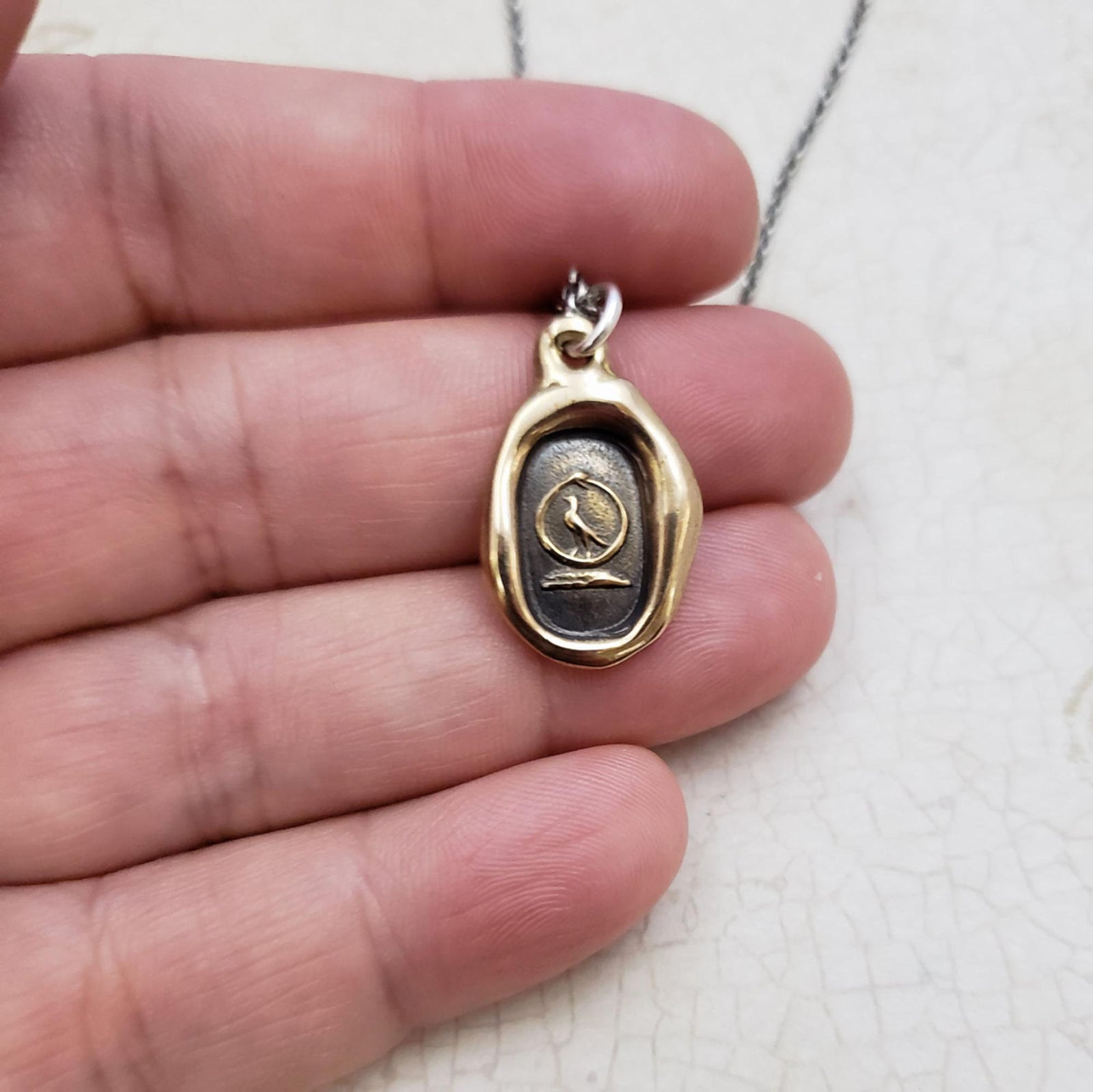Swallow and Serpent Eternal Loyalty Necklace in Bronze
