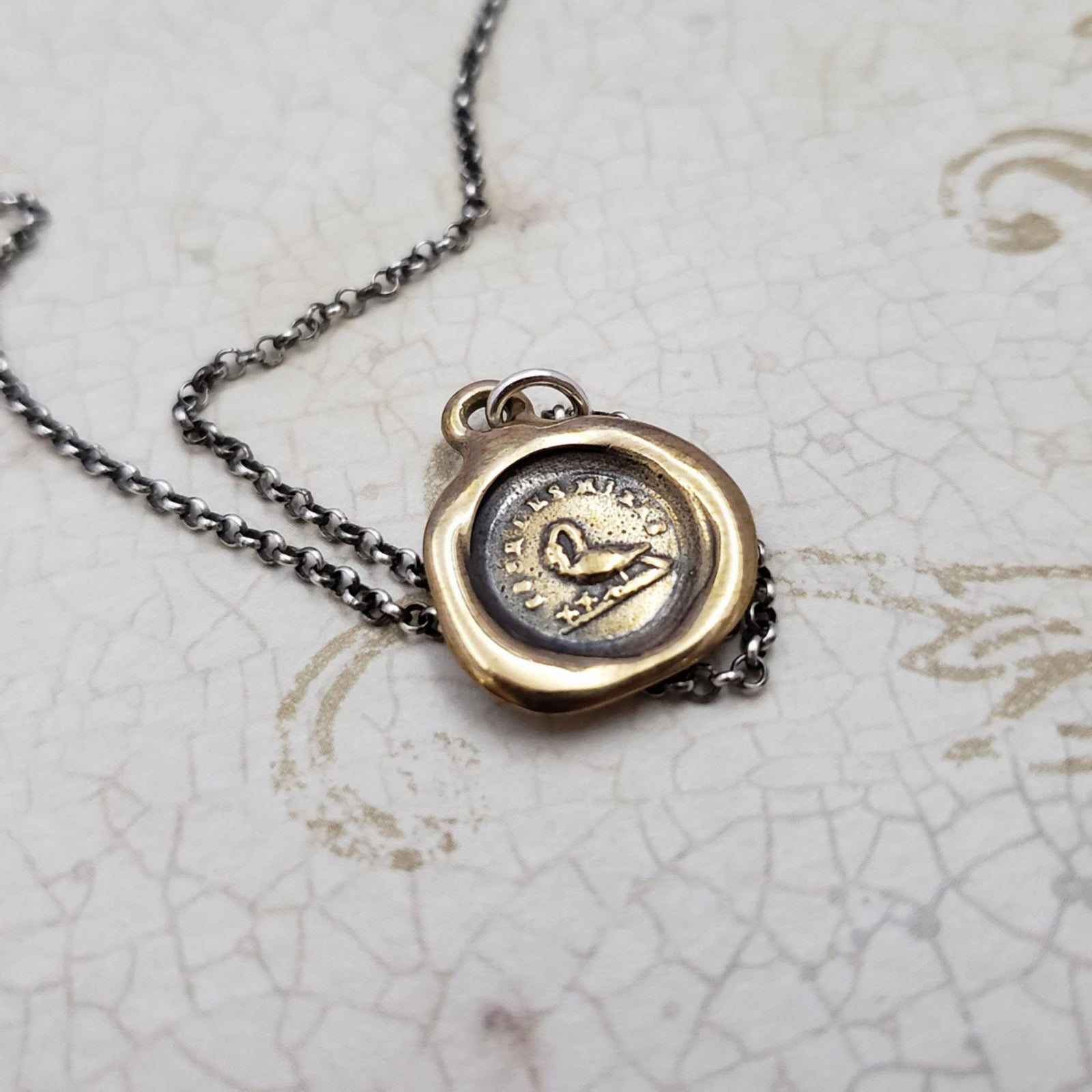 Motherhood Wax Seal Pendant in Bronze