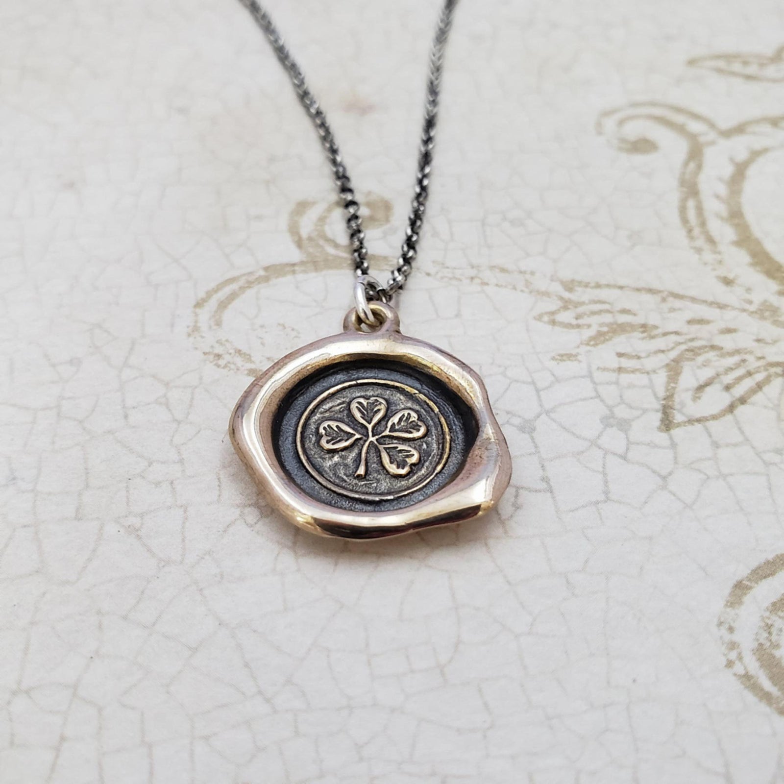Four Leaf Clover Necklace in Bronze