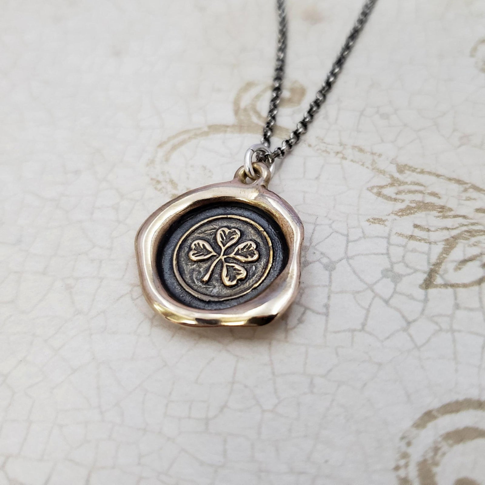 Four Leaf Clover Necklace in Bronze