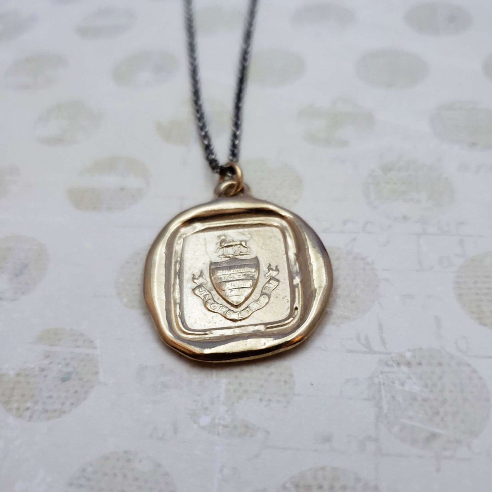 Heraldic Dog - Prosper Despite Adversity Pendant in Gold Vermeil