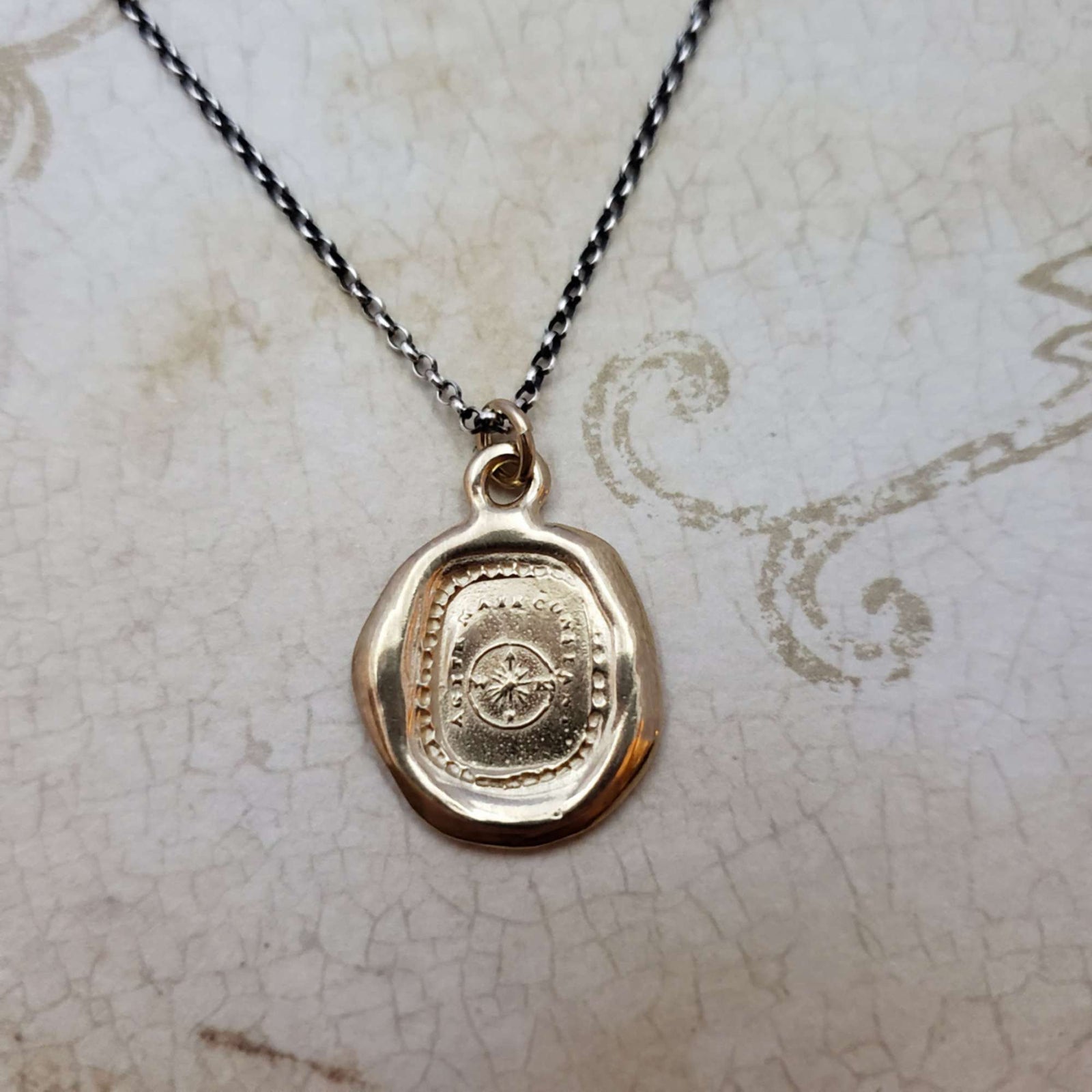 Mariners Compass in Gold Vermeil