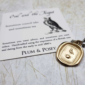 Council and Comfort - Owl and Teapot in Gold Vermeil