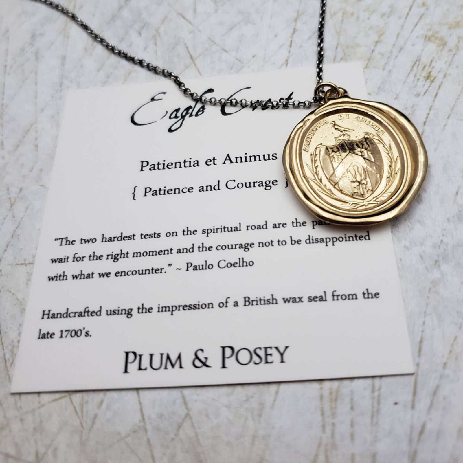 Eagle Necklace - Patience and Courage in Gold Vermeil