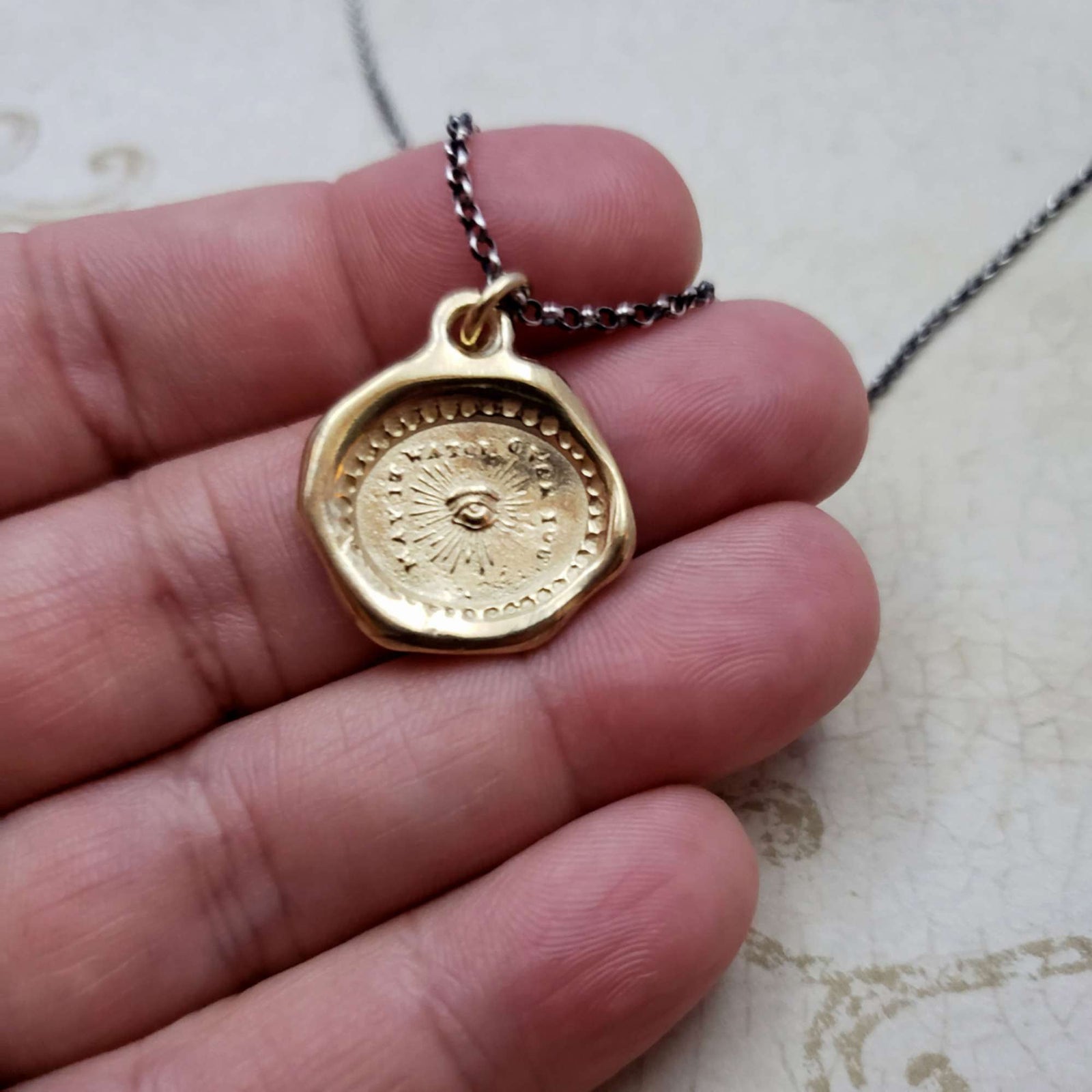 Eye of Providence Necklace in Gold Vermeil