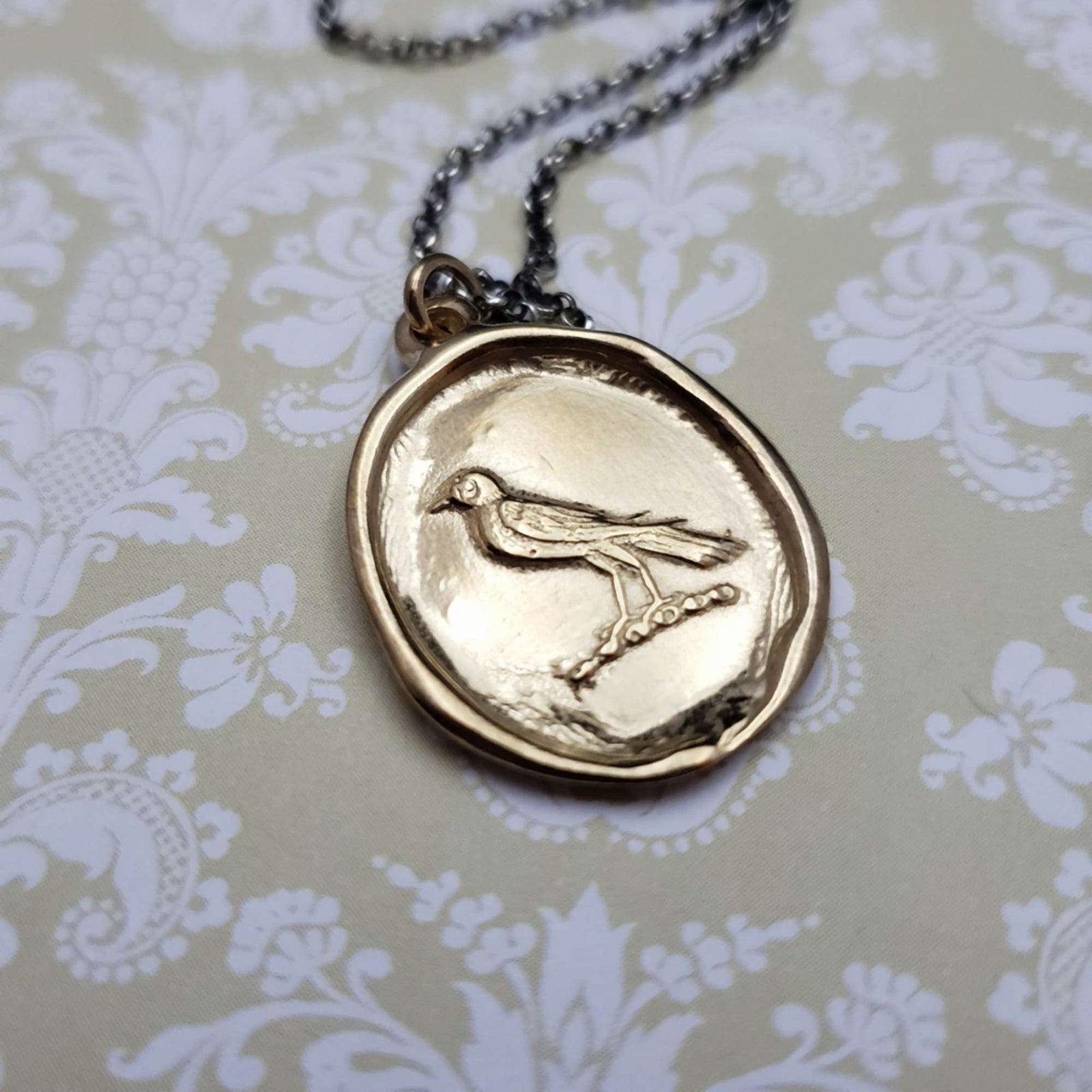 Nevermore Raven in Gold Vermeil