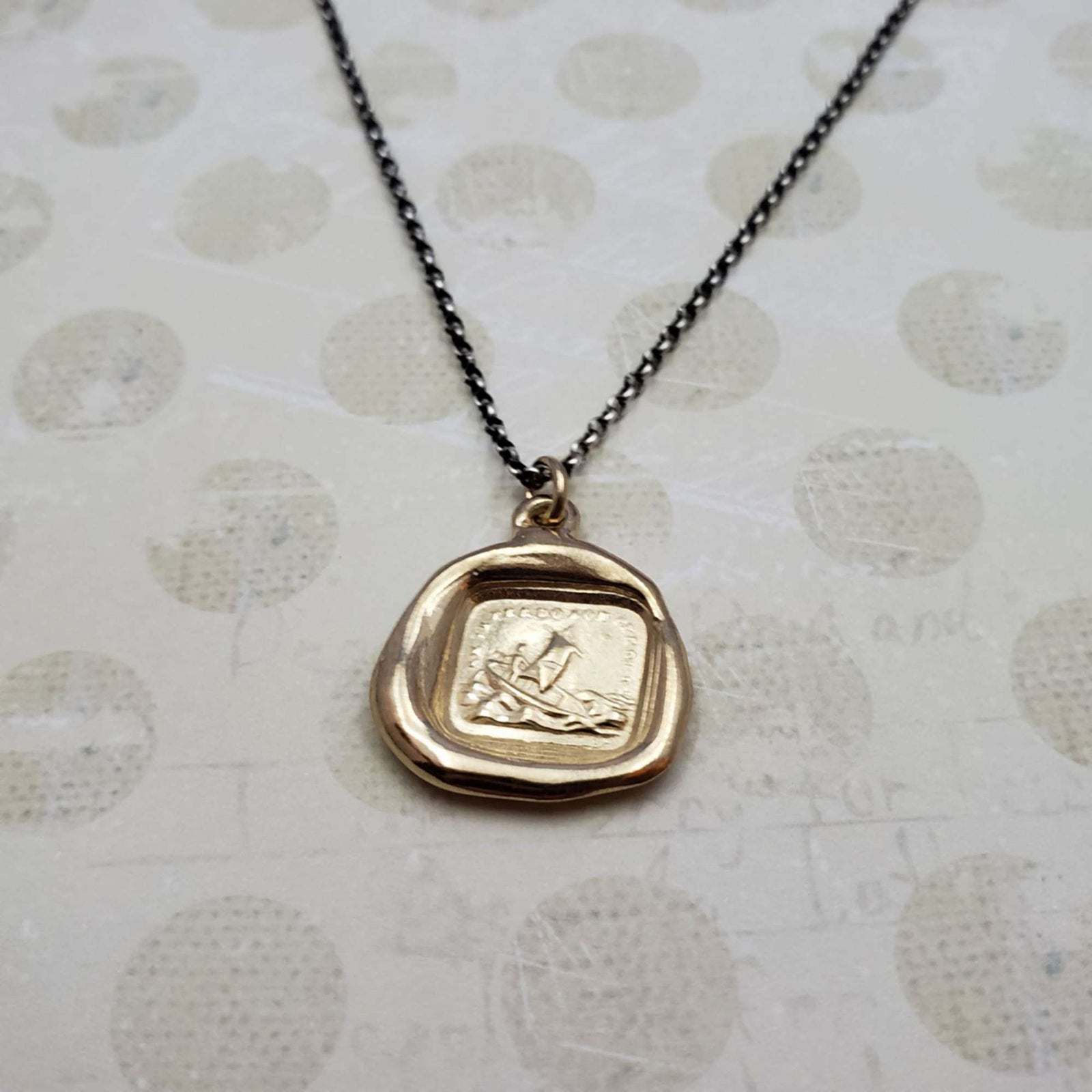 Guiding star Necklace in Gold - Cupid, Sailing Boat and North Star in Gold Vermeil