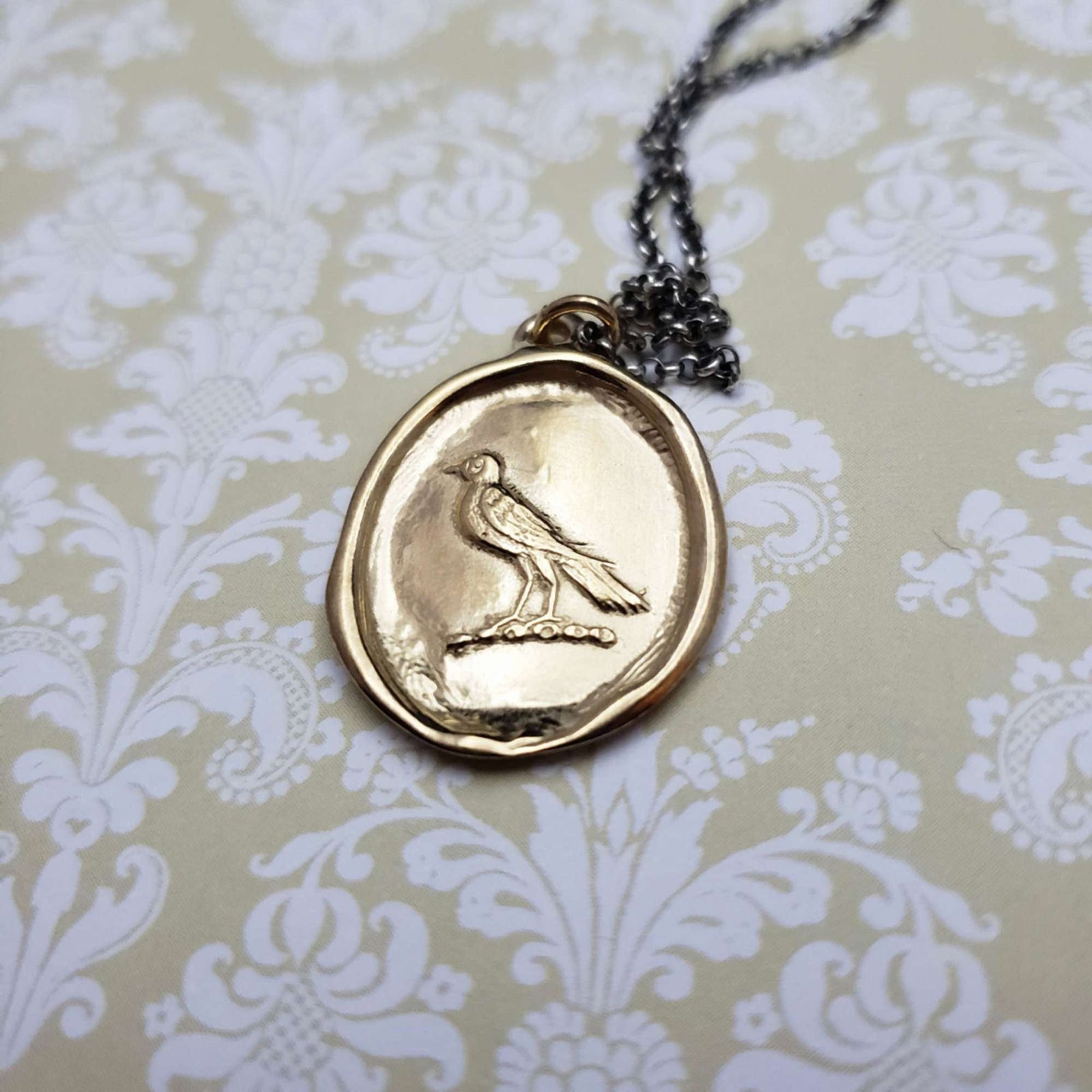Nevermore Raven in Gold Vermeil