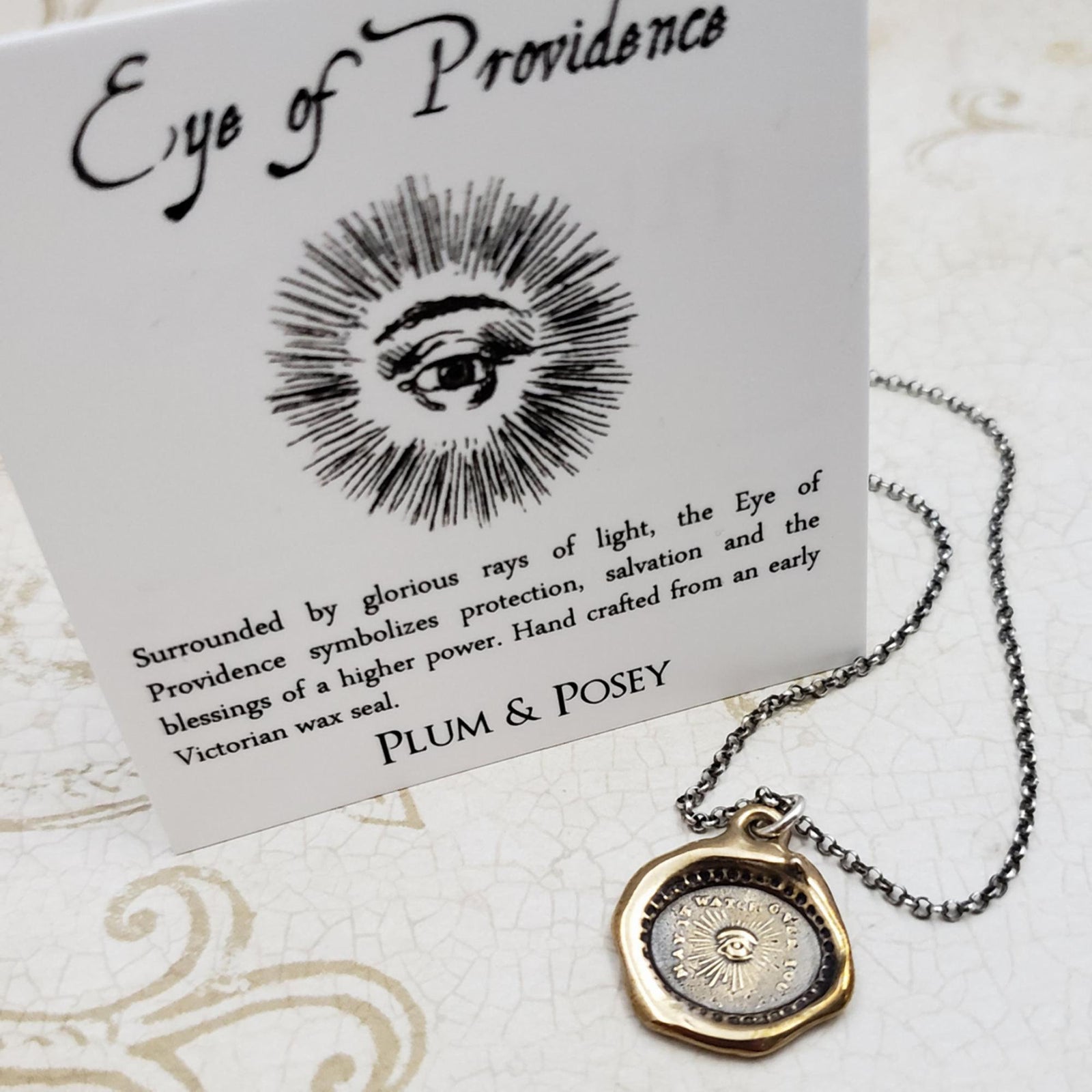 Eye of Providence Pendant Necklace in Bronze