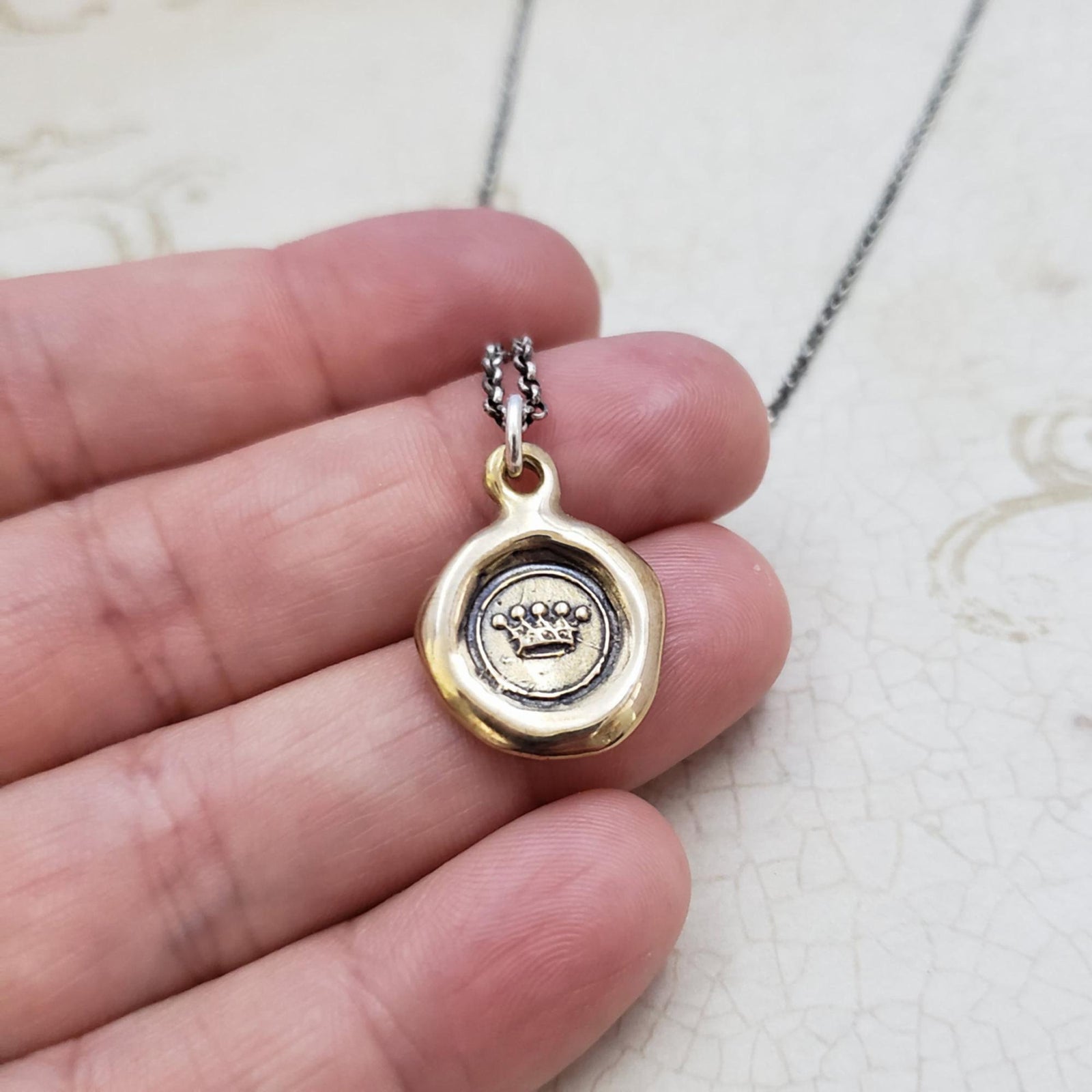 Crown Pendant in Bronze